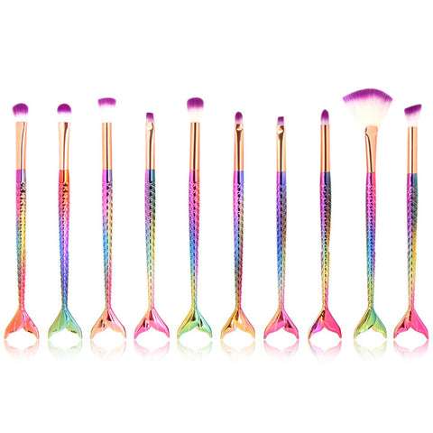 Mermaid Brush Set - 10 Pcs.