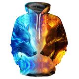 Ice and Fire wolf Hoodie